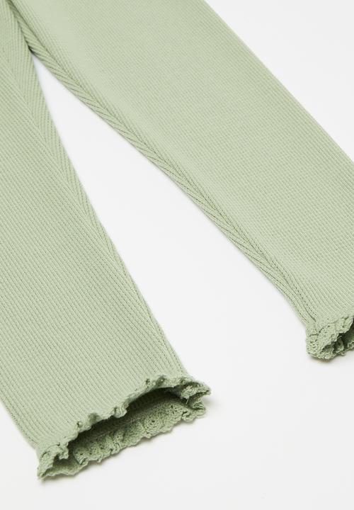 Cotton On - Huggie tights - deep sage waffle