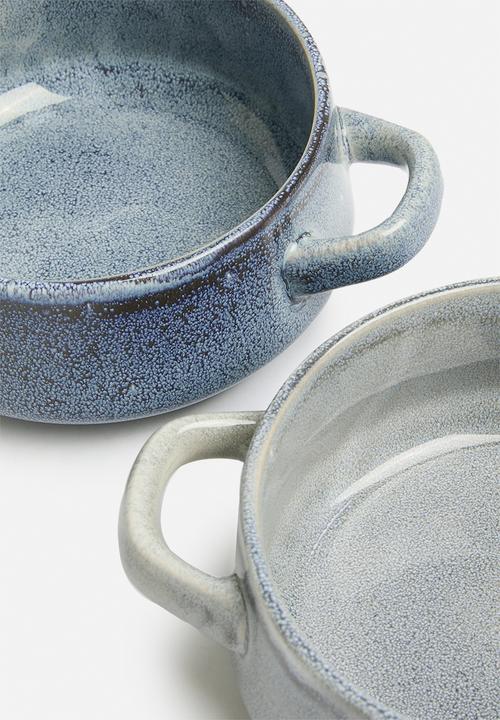 Excellent Houseware - Tummy hug soup bowl set of 2 - blue