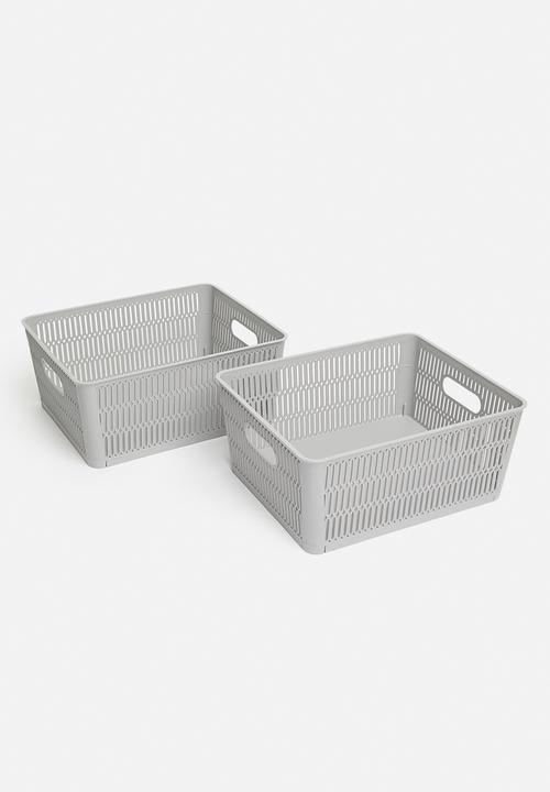 Storage Solutions - Meshy storage basket set of 2 - grey