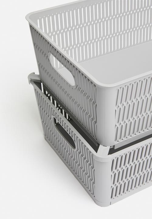 Storage Solutions - Meshy storage basket set of 2 - grey