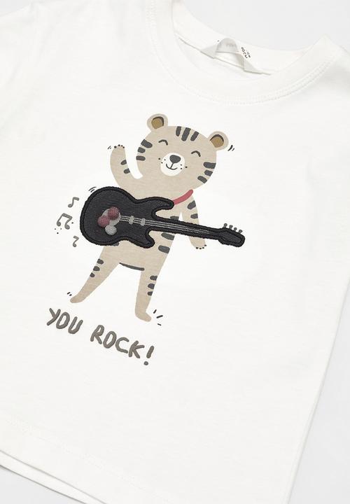 MANGO - T-shirt music - offwhite