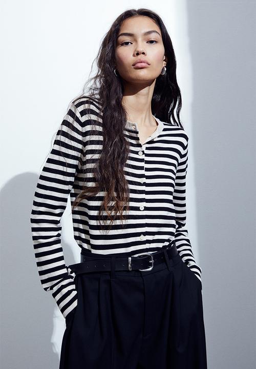 H&M - Fine-knit cardigan - black, multi