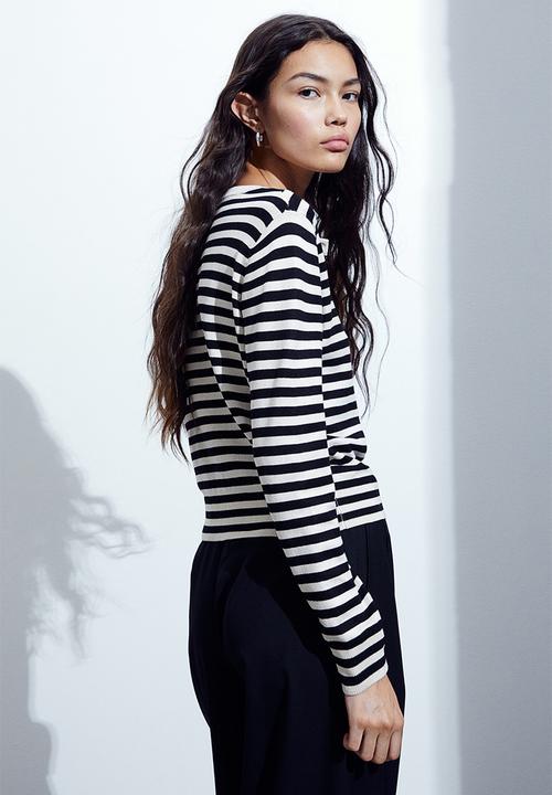 H&M - Fine-knit cardigan - black, multi
