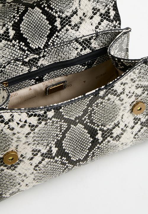 GUESS - Stephi top handle flap - black & white