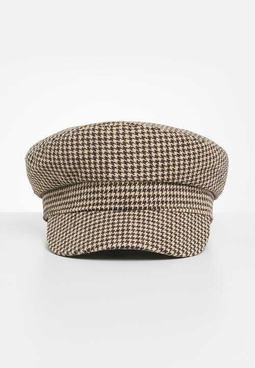 Superbalist - Checkered print baker boy hat - brown