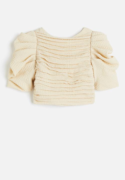 H&M - Draped crop top - beige