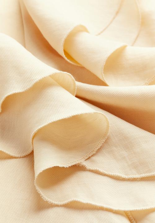 H&M - Flounce-trimmed blouse - beige
