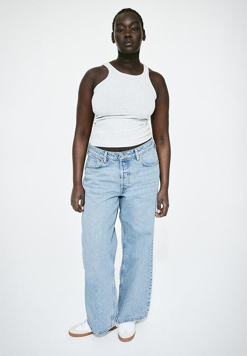 H&M - Curvy fit baggy low jeans - blue