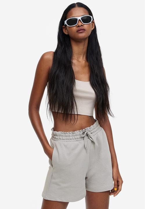 H&M - Paper bag sweatshirt shorts - grey