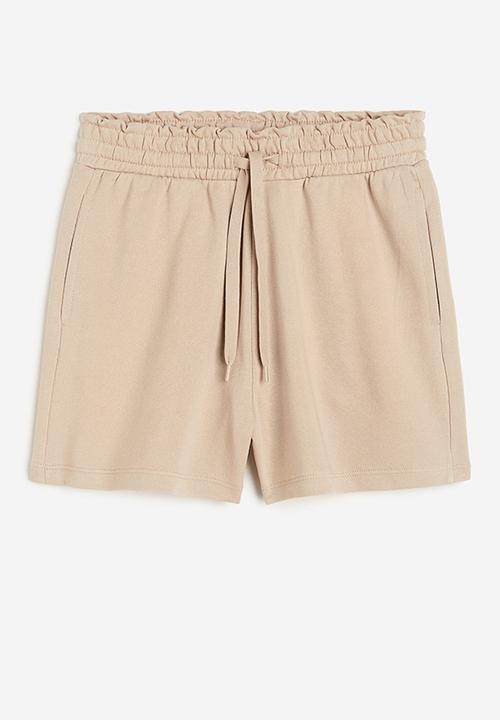 H&M - Paper bag sweatshirt shorts - beige