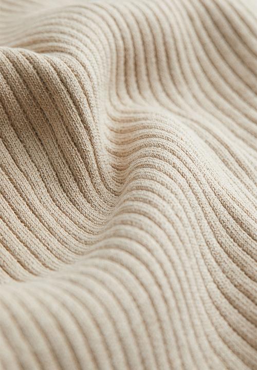 H&M - Rib-knit bodycon dress - beige