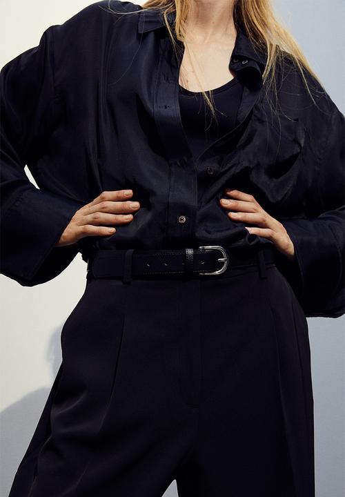 H&M - High-waisted tailored trousers - black