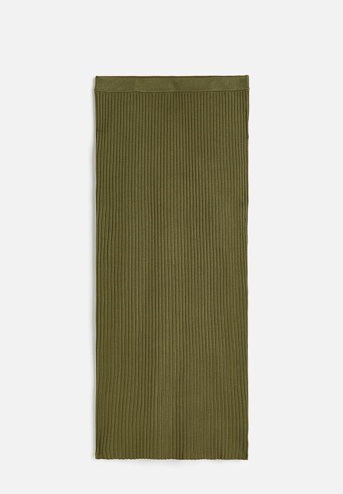 H&M - Rib-knit skirt - green
