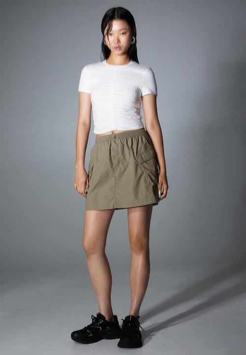 H&M - Poplin parachute skirt - green