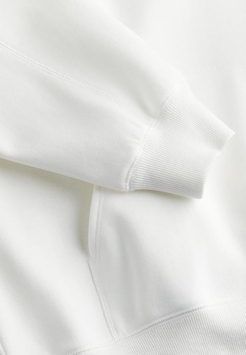 H&M - Oversized appliquéd hoodie - white