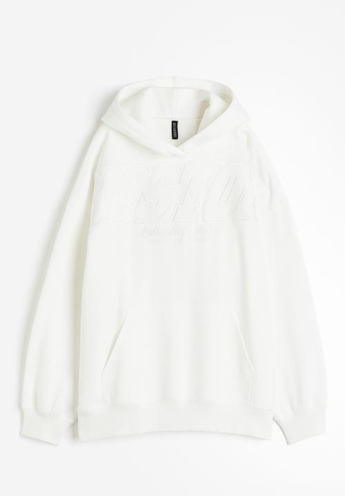 H&M - Oversized appliquéd hoodie - white