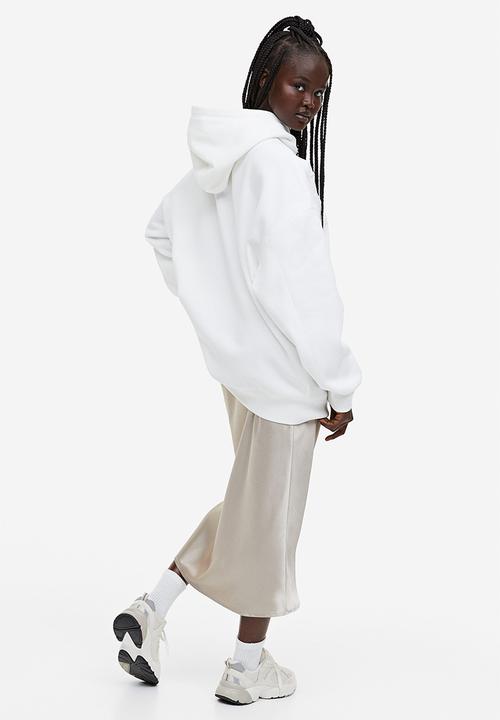 H&M - Oversized appliquéd hoodie - white