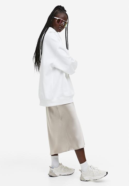 H&M - Oversized appliquéd hoodie - white