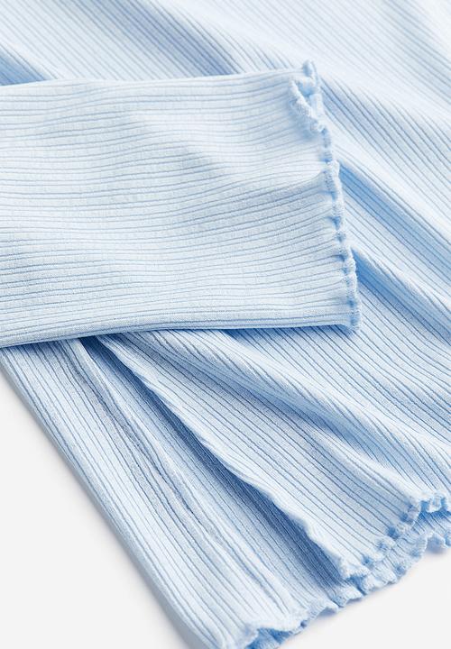 H&M - Ribbed off-the-shoulder top - blue