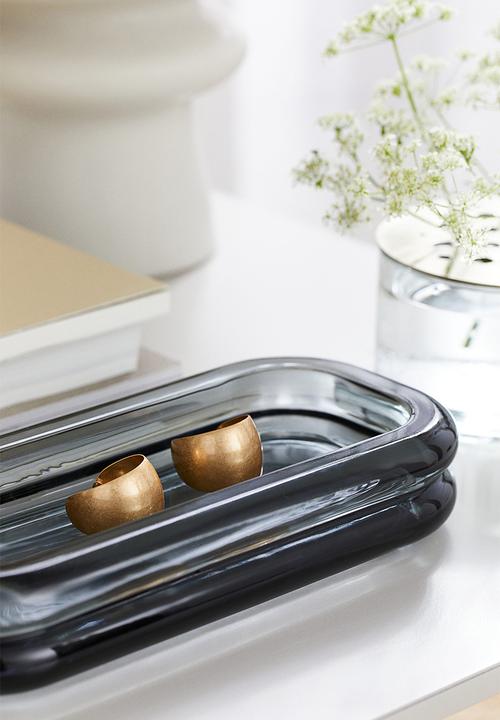 H&M - Glass tray - grey