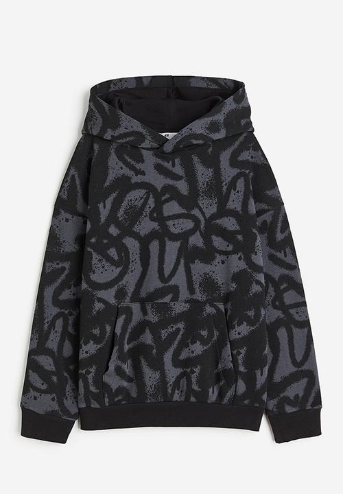 H&M - Patterned hoodie - grey 