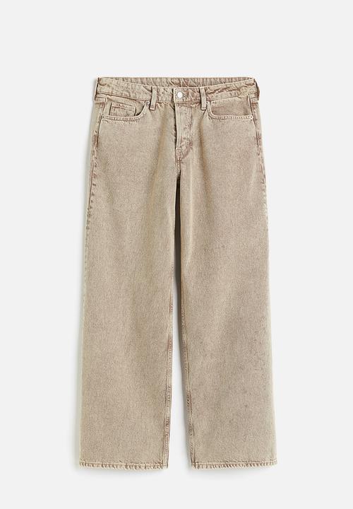 H&M - Curvy fit baggy low jeans - beige