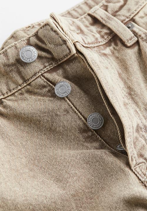 H&M - Curvy fit baggy low jeans - beige