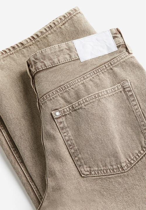 H&M - Curvy fit baggy low jeans - beige