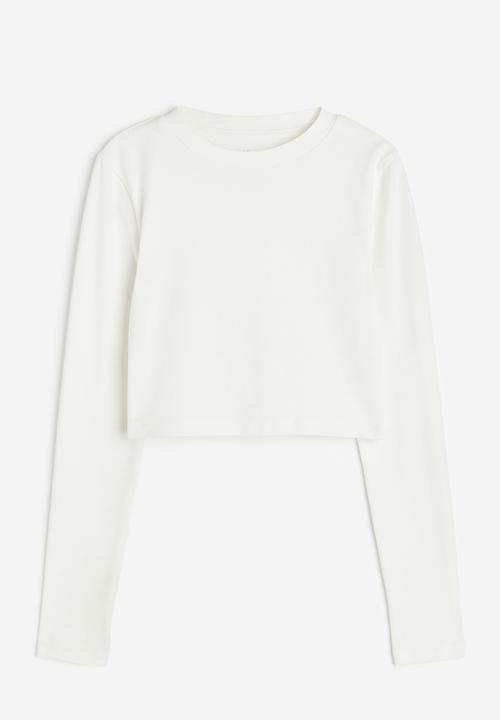 H&M - Long-sleeved jersey top - white