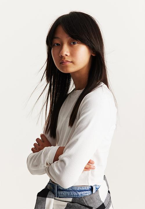 H&M - Long-sleeved jersey top - white