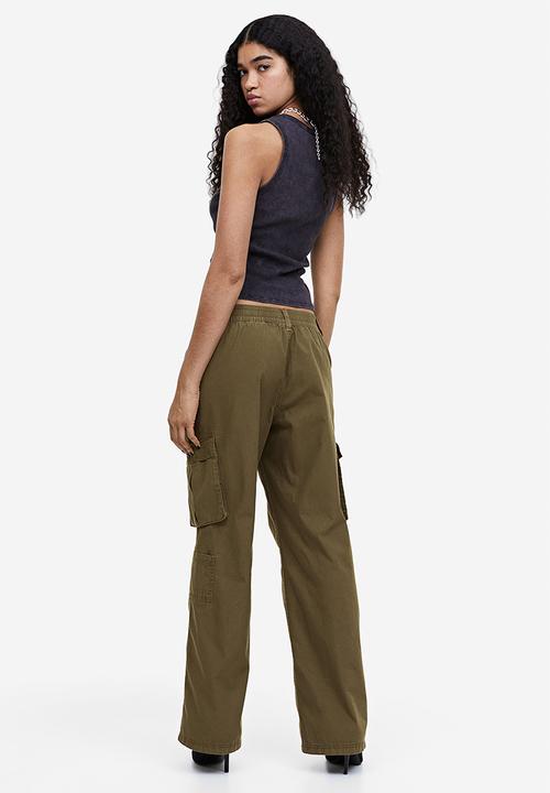 H&M - Canvas cargo trousers - green