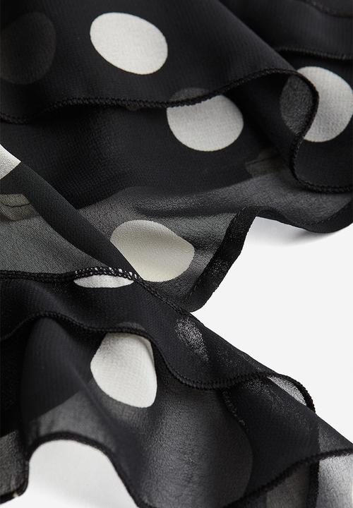 H&M - Flounce-trimmed strappy top - black