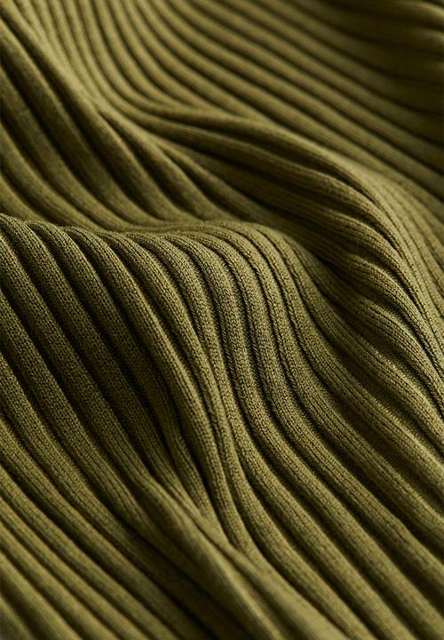 H&M - Rib-knit cropped top - green