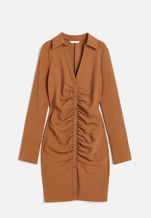 H&M - Draped shirt dress - beige
