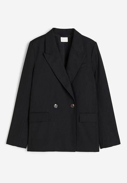 H&M - Double-breasted blazer - black