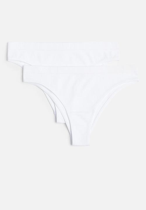 H&M - 2-pack jersey brazilian briefs - white