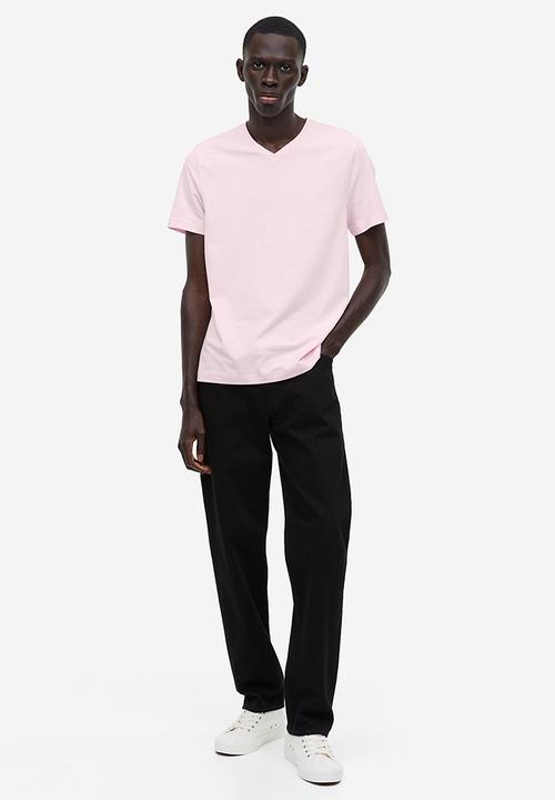 H&M - Slim fit v-neck T-shirt - pink