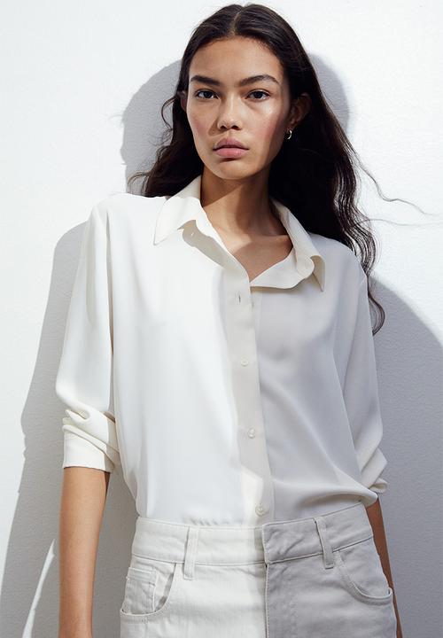 H&M - Pointed-collar shirt - cream