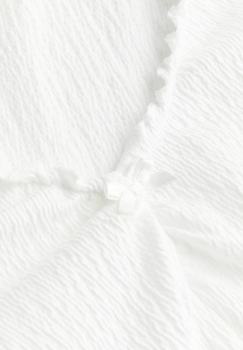 H&M - Crinkled jersey top - white