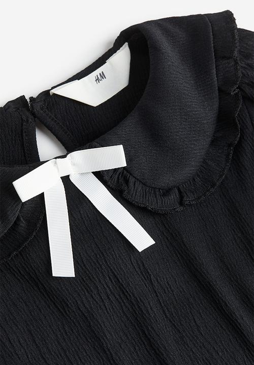 H&M - Collared jersey top - black