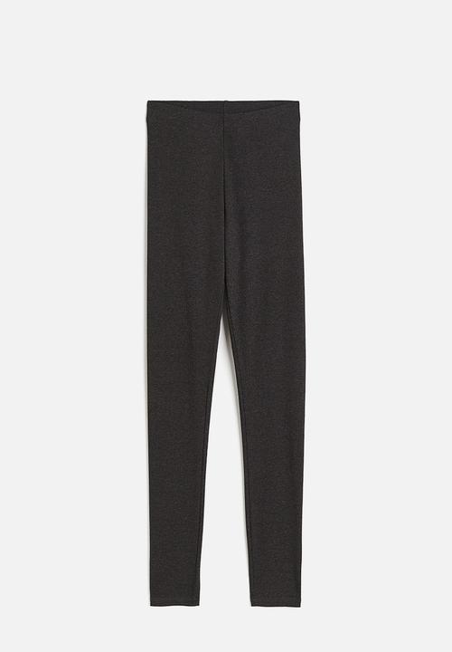 H&M - Ribbed leggings - grey