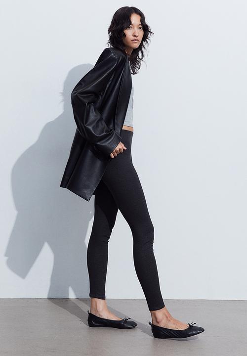 H&M - Ribbed leggings - grey
