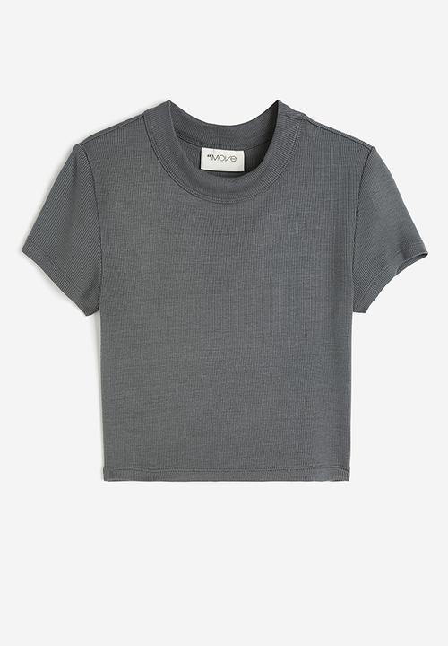 H&M - Drymove™ cropped sports top - grey