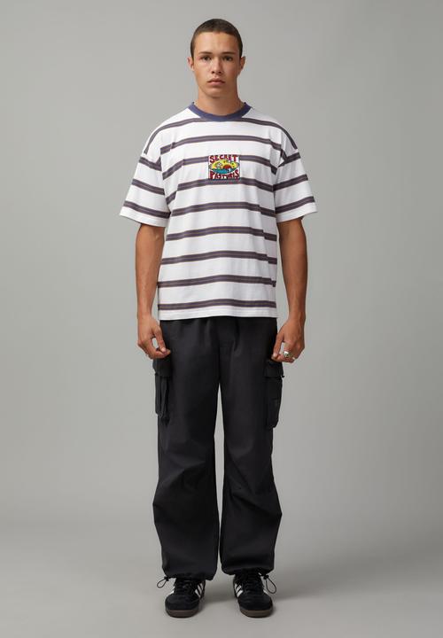 Factorie - Keith haring essential T-shirt - lcn kei navy stripe/keith haring