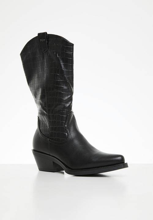 Plum - Nikita western boot - black