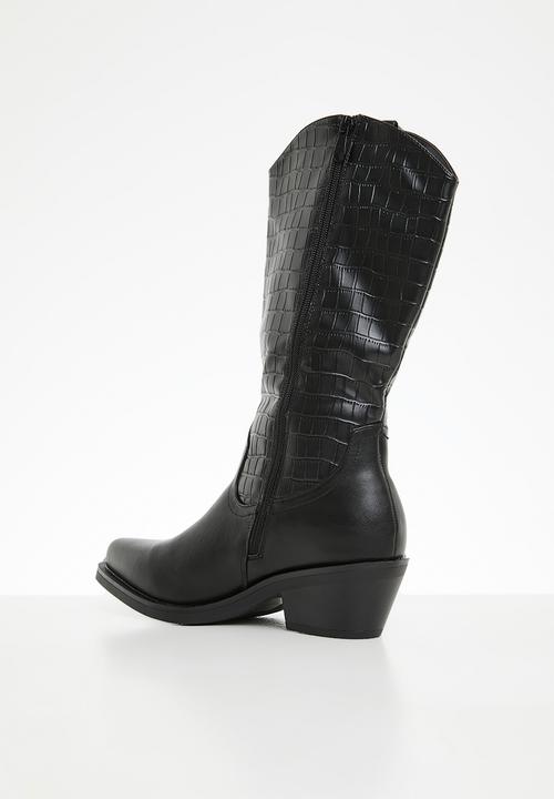 Plum - Nikita western boot - black