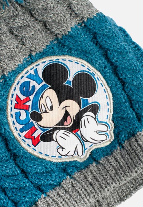 Character Group - Mickey mouse beanie & mittens - blue