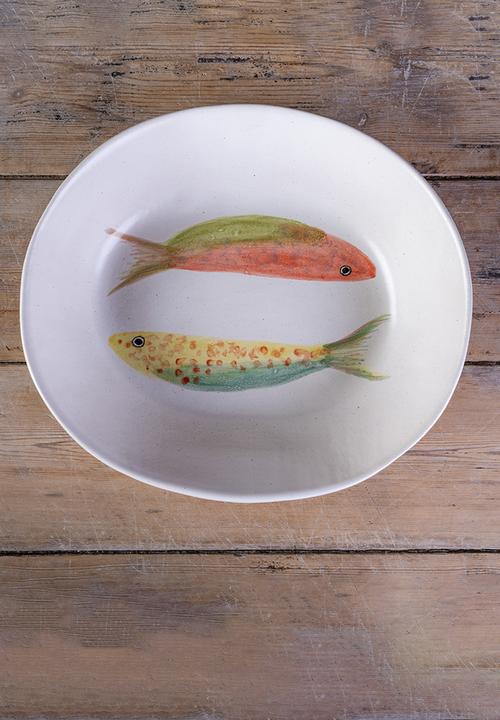 pret-a-pot - Fish Oval Medium Bowl - Milk