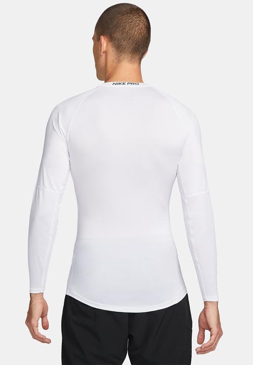 Nike - Nike Pro Dri-FIT tight ls fitness top - white & black