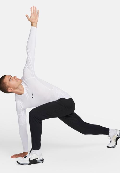 Nike - Nike Pro Dri-FIT tight ls fitness top - white & black